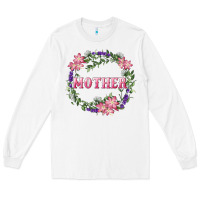 White mother with floral wreath Long Sleeve Tee - RanaPortraitStore