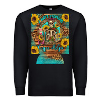 Black i hate everyone but coffee helps western skeleton coffee sunflowers 12 Premium Sweatshirt - Artiststas