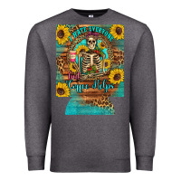 Charcoal Heather i hate everyone but coffee helps western skeleton coffee sunflowers 12 Premium Sweatshirt - Artiststas