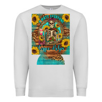 Dove Grey i hate everyone but coffee helps western skeleton coffee sunflowers 12 Premium Sweatshirt - Artiststas