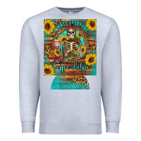 Heather Grey i hate everyone but coffee helps western skeleton coffee sunflowers 12 Premium Sweatshirt - Artiststas