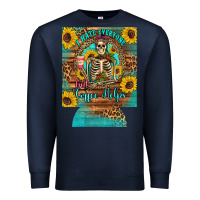 Navy i hate everyone but coffee helps western skeleton coffee sunflowers 12 Premium Sweatshirt - Artiststas