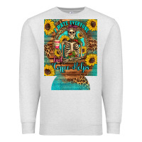 Oatmeal Heather i hate everyone but coffee helps western skeleton coffee sunflowers 12 Premium Sweatshirt - Artiststas