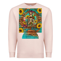Pale Pink i hate everyone but coffee helps western skeleton coffee sunflowers 12 Premium Sweatshirt - Artiststas