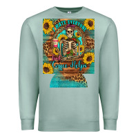 Seafoam i hate everyone but coffee helps western skeleton coffee sunflowers 12 Premium Sweatshirt - Artiststas