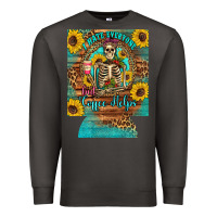 Smoke i hate everyone but coffee helps western skeleton coffee sunflowers 12 Premium Sweatshirt - Artiststas