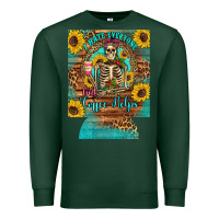 Sports Green i hate everyone but coffee helps western skeleton coffee sunflowers 12 Premium Sweatshirt - Artiststas