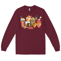 Burgundy pomeranian coffee cups Long Sleeve Tee - Zillion Design Studio