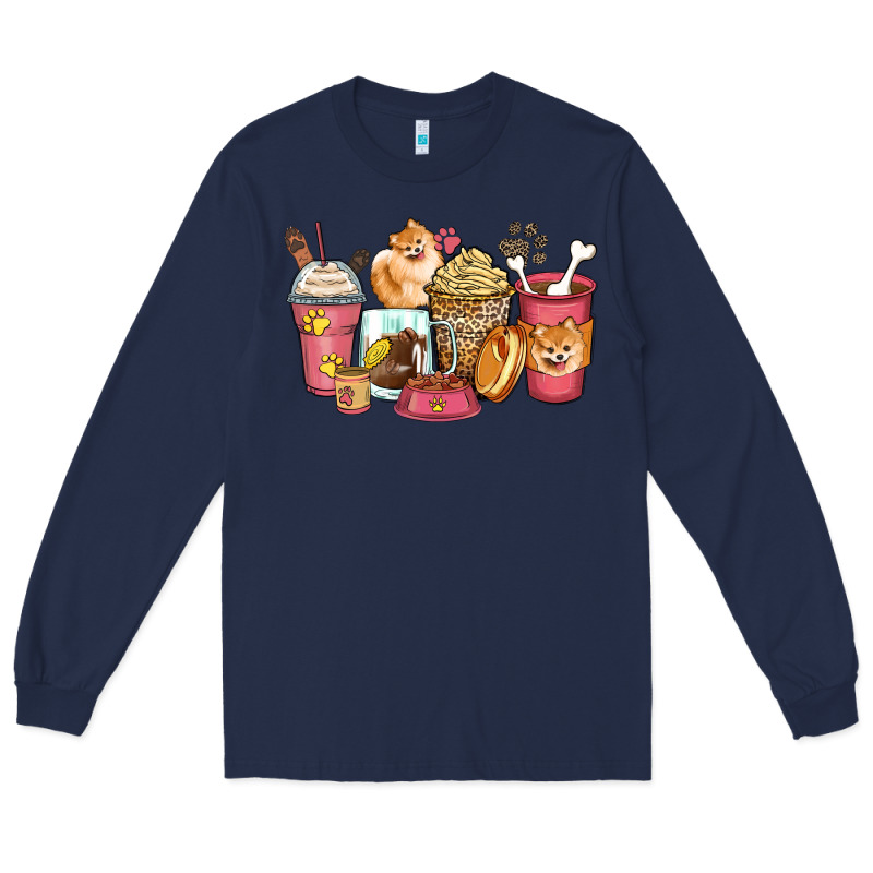 Pomeranian Coffee Cups Long Sleeve Tee by Zillion Design Studio | Teevron