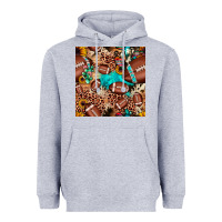Heather Grey football cactus sunflower seamless pattern Heavyweight Hoodie - JahusDesignShop