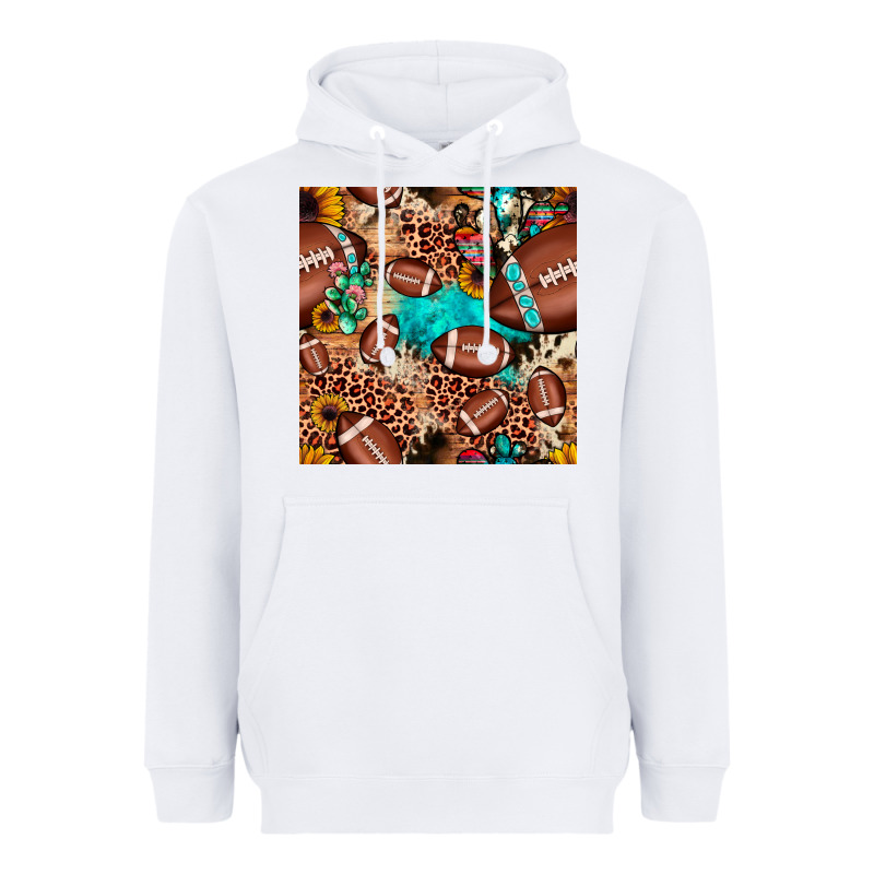 Football Cactus Sunflower Seamless Pattern Heavyweight Hoodie by JahusDesignShop | Teevron
