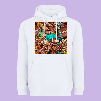 Football Cactus Sunflower Seamless Pattern Heavyweight Hoodie Designed By Jahusdesignshop