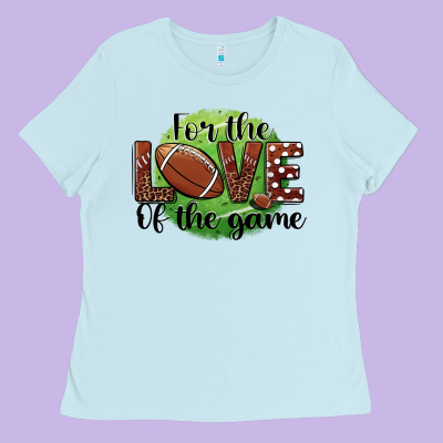 For The Love Of The Game Football Ladies Tee Designed By Barkaloodesign