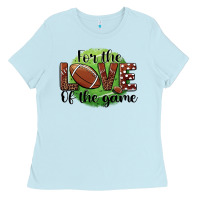 Baby Blue for the love of the game football Ladies Tee - BarkalooDesign