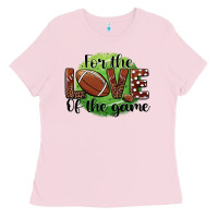 Bubblegum Pink for the love of the game football Ladies Tee - BarkalooDesign