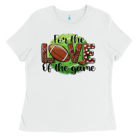 White for the love of the game football Ladies Tee - BarkalooDesign