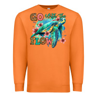 Carrot go with the flow floral turtle Premium Sweatshirt - Jasminsmagicworld