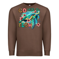 Chestnut go with the flow floral turtle Premium Sweatshirt - Jasminsmagicworld