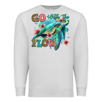 Dove Grey go with the flow floral turtle Premium Sweatshirt - Jasminsmagicworld
