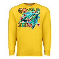 Lemon go with the flow floral turtle Premium Sweatshirt - Jasminsmagicworld