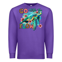 Purple go with the flow floral turtle Premium Sweatshirt - Jasminsmagicworld
