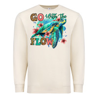 Sandshell go with the flow floral turtle Premium Sweatshirt - Jasminsmagicworld