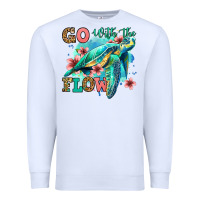 White go with the flow floral turtle Premium Sweatshirt - Jasminsmagicworld