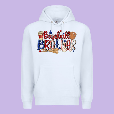 Baseball Brother Premium Hoodie Designed By Maliassmallbusiness