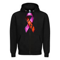 Black Breast Cancer Ribbon Basketball Zipper Hoodie - texasbilliewilder