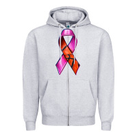 Heather Grey Breast Cancer Ribbon Basketball Zipper Hoodie - texasbilliewilder