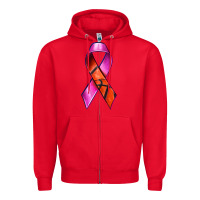Red Breast Cancer Ribbon Basketball Zipper Hoodie - texasbilliewilder