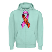 Seafoam Breast Cancer Ribbon Basketball Zipper Hoodie - texasbilliewilder