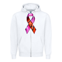 White Breast Cancer Ribbon Basketball Zipper Hoodie - texasbilliewilder