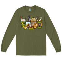 Army Green pitbull coffee cups Long Sleeve Tee - Zillion Design Studio