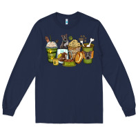 Navy pitbull coffee cups Long Sleeve Tee - Zillion Design Studio