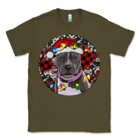 Army Green pitbull and buffalo plaid Classic Tee - RanaPortraitStore