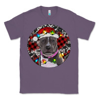 Lavender pitbull and buffalo plaid Classic Tee - RanaPortraitStore
