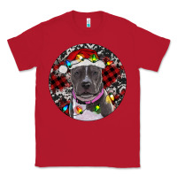 Red pitbull and buffalo plaid Classic Tee - RanaPortraitStore