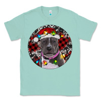Seafoam pitbull and buffalo plaid Classic Tee - RanaPortraitStore