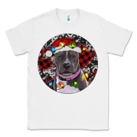 White pitbull and buffalo plaid Classic Tee - RanaPortraitStore