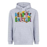 Heather Grey happy easter Heavyweight Hoodie - AdoDesignShop