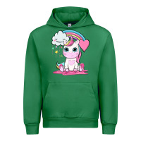 Emerald cute unicorn and rainbow Urban Hoodie - NancyCooperArtShop