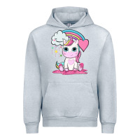 Heather Grey cute unicorn and rainbow Urban Hoodie - NancyCooperArtShop