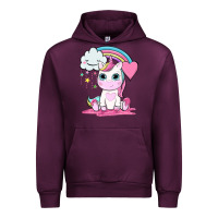 Mauve Wine cute unicorn and rainbow Urban Hoodie - NancyCooperArtShop