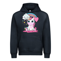 Navy cute unicorn and rainbow Urban Hoodie - NancyCooperArtShop