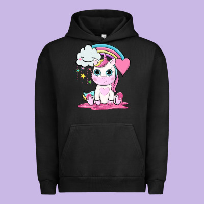 Cute Unicorn And Rainbow Urban Hoodie Designed By Nancycooperartshop