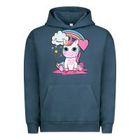 Pigment Midnight Navy cute unicorn and rainbow Urban Hoodie - NancyCooperArtShop