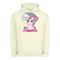 Pigment Pistachio cute unicorn and rainbow Urban Hoodie - NancyCooperArtShop