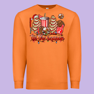 Tis The Season Christmas Tree  Cake Baseball Premium Sweatshirt Designed By Adodesignshop