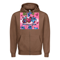 Chestnut peace love stitch Zipper Hoodie - Zillion Design Studio